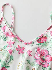 EMERY ROSE 时尚欧美风印花无袖开衫背心套装 绿色 - 綠色 - 查看 4