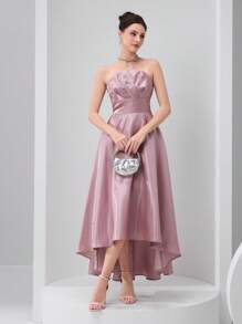 Modelyn Graduation Dresses For Women Formal Ball Gown Dress (Heavy Embroidered), Party Dress, Prom Dress - Dusty Pink - View 4