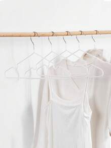 Modern Pink & White Stainless Steel Clothes Hangers, 5/10/20/40 Pack Non-Slip Heavy Duty Hangers For Tops/Blouses/Dresses, Space-Saving Minimalist Design Spring-Summer Wardrobe Organizer