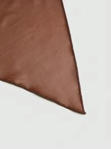 Flirla 2pcs Crop Top And Drawstring Mini Skirt Set - Brown - View 6