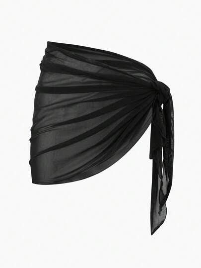 Swim Basics Enfärgad mesh täckkjol för badort