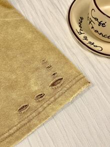 Comfortcana 加大码女式酸洗外观复古针织做旧、街头服饰、垃圾摇滚、宽松短袖圆领 T 恤、春夏、音乐会女装、狂欢节、西部 - 駝色 - 查看 4