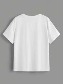 SHEIN Essnce Set de 4 camisetas de manga corta de cuello redondo en unicolor minimalistas y versátiles para mujeres, aptas para el verano