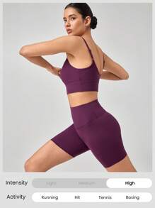 GLOWMODE 6" FeatherFit™-Sculpt Pantaloncini corti ciclisti attivi con controllo della pancia e sollevamento del sedere, pronto per correre, medio impatto, per running, jogging, allenamento in palestra
