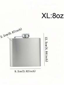 1pc Silver Stainless Steel Outdoor Camping Portable Hip Flask For Liquor