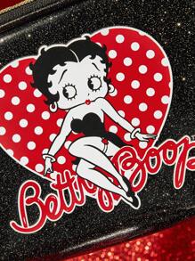 Betty Boop x SHEIN 3件套可爱化妆包、收纳包、旅行整理包、数码产品整理包、多功能收纳包，礼品之选，派对、节日、情人节适用