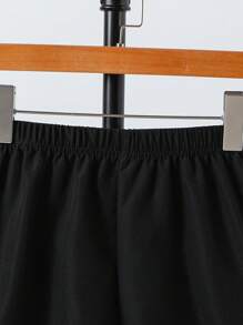 Tween Boys' Fashion Tie-Dye Print Smiling Face Crew Neck T-Shirt With Black Woven Shorts Set, Suitable For Outdoor Sports & Holiday In Summer - Green - View 6