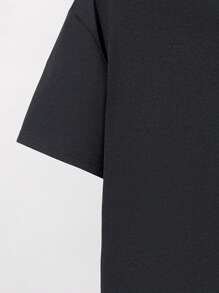 SHEIN Camiseta casual de manga curta para meninos adolescentes, camiseta esportiva de rua punk rock escolar para uso diário, festa, festival de música, adequada para primavera e verão