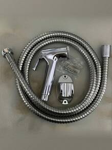 1PC Toilet Tap Bidet Spray Head, Bathroom Cleaning Shower, Handheld Diaper Spray, Pet Bathing Sprayer, With Hose & Holder Home Bathroom Decor Summer Bathroom Accessories - Silver - View 8