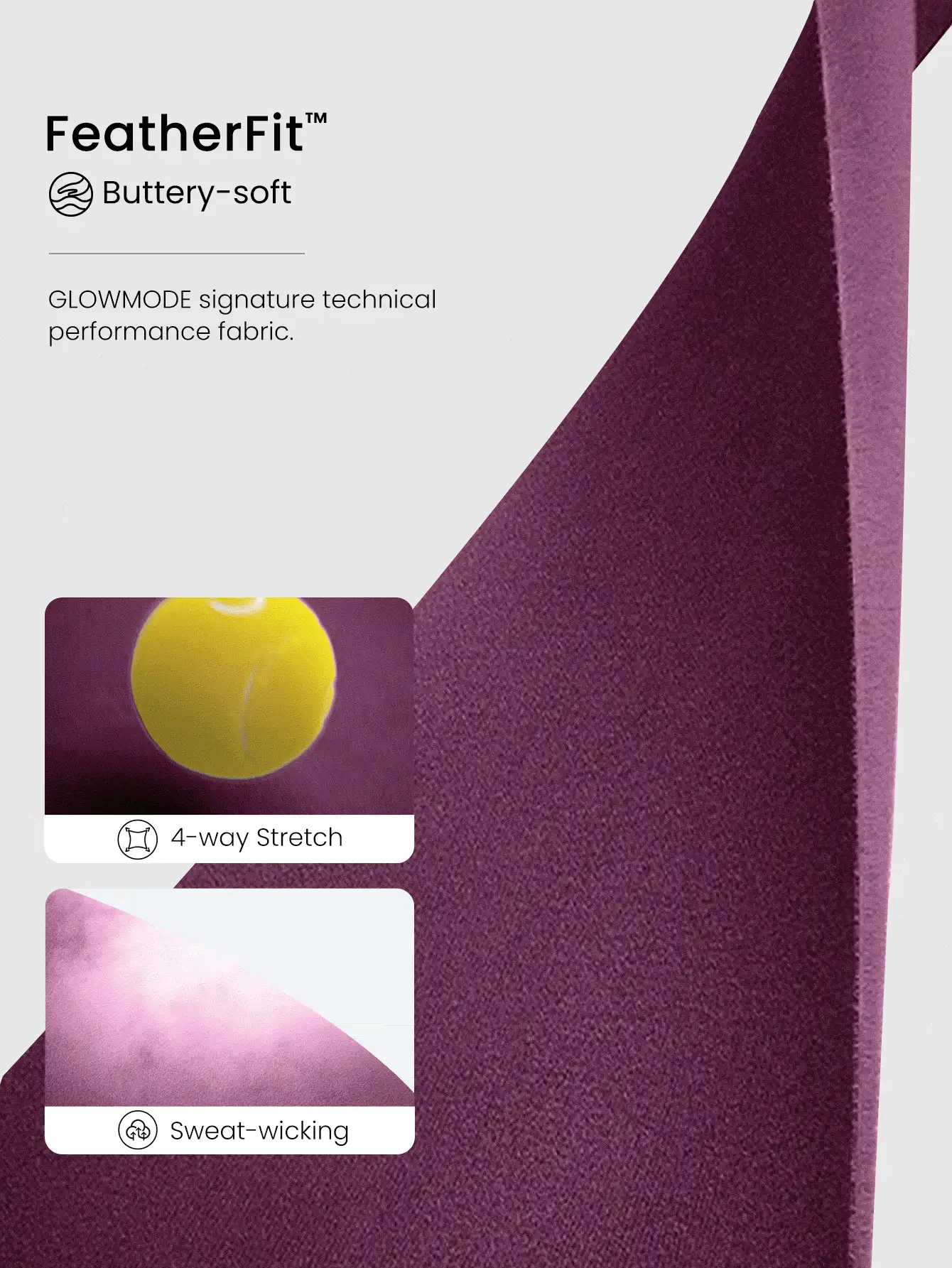 GLOWMODE 2.5 英寸 FeatherFit™ Go The Distance 无前缝交叉腰部骑行短裤带防滑条低冲击瑜伽普拉提工作室日常休闲装