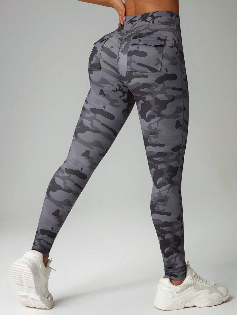 Easithlete Quần legging in họa tiết rằn ri cho nữ, túi hộp, thường ngày để tập thể dục hàng ngày - Nhiều màu - Xem 1
