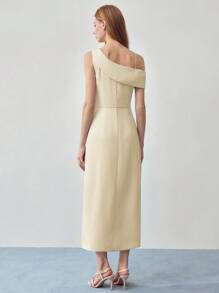 MOTF STUDIO VÁY Xẻ TÁN CÓ NƠ - Màu be - Xem 7