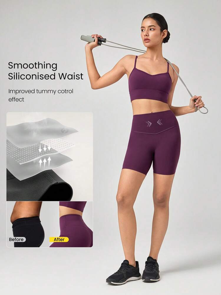 6" FeatherFit™-Sculpt Ready Set Run Butt-Lifting Tummy Control Active Biker Shorts Medium Impact Running Jogging Training Gym Workout
