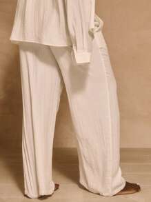 MUSERA Plus Size Mid Rise Drawstring Wide Leg Casual Sexy Cute Elegant Trousers Boho For Summer Vacation Swim Holiday For Summer Easter Beach Classy Casual Dailywear Everyday Wear Cover Up Beachwear