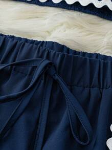 GlowEve 3 件套女士夏季休闲撞色吊带上衣、短裤和衬衫套装