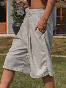 DAZY Women's Grey Loose Fit Casual Bermuda Shorts Y2k Streetwear - Grey - View 2