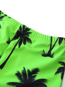 SHEIN Tween Boy Palm Tree Print Raglan Long Sleeve Rashguard And Swim Trunk Swimsuit Set, Suitable For Pool Or Beach Tween Boys Outfits Boys Beach Outfits Boy Beach Outfits Boys Swim Outfits Boys Swim Set Teen Boys Swimwear - Multicolor - View 7