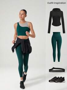 GLOWMODE Top sin mangas con recortes y espalda de malla Powersculpt™, de alto impacto, para entrenamiento, correr y gimnasio, con copas desmontables