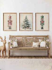Nutcrackers Set Of 3 Christmas Prints Canvas Poster Holiday Wall Decor Vintage Xmas Printable Christmas Decorations Unframed
