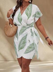 SHEIN LUNE Random Print Plus Size Dress, Fashionable For Summer - Multicolor - View 5