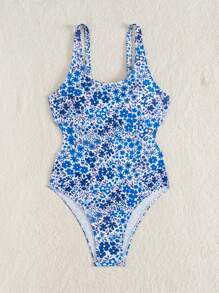 Swim Mod Đồ bơi liền thân hở lưng họa tiết hoa nhỏ nhắn cho kỳ nghỉ hè trên bãi biển dành cho nữ - Nhiều màu - Xem 3