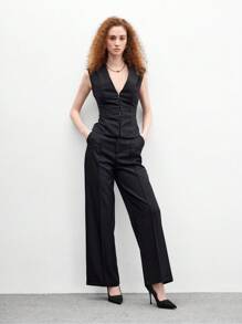 CUCCOO BIZCHIC Women Elegant Minimalist Solid Color Pointed Toe High Heel Pumps - Black - View 10