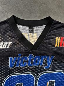 Aesthetic Post 男士时尚街头火焰运动风大号英文印花短款V领短袖T恤，夏季T恤，男士街头T恤，男士时尚T恤。面料舒适，做工精良，适合日常穿着、外出、上学、朋友聚会。可作为送给男朋友和朋友的礼物。 - 彩色 - 查看 5