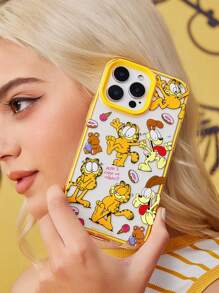 GARFIELD | SHEIN 可爱猫狗图案可拆卸手机壳，适用于 11 - 17 Pro Max，礼物 - 黃色 - 查看 9