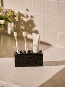 Cirelle 石制浴室陶瓷托盘皂碟乳液瓶收纳架洗漱台洗漱杯套装牙具收纳家居浴室装饰浴室收纳夏季