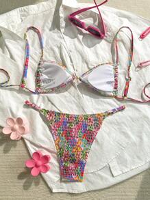 Swim Vcay Women's Casual Vacation Floral Print Bikini Two Pieces Swimsuit For Summer - Multicolor - View 2