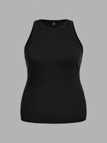 Slaydiva 2 件大码简约黑色背心，夏季休闲装 - 彩色 - 查看 2