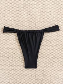 Swim Vcay Women's Plain Color Ruffle Bikini Bottom For Summer Beach