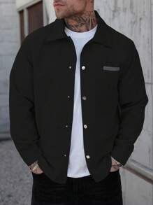 Manfinity Homme 男士长袖休闲纽扣领夹克，灯芯绒材质，秋冬款