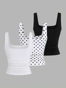 Sweetra Women's Casual Versatile Minimalist Fitted Camisole