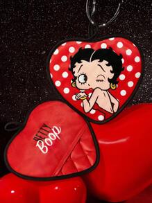 Betty Boop x SHEIN 马尔代夫和Trilu联名款印花耐热厨房烘焙配件，可选手套或隔热垫，适用于烤箱，加厚隔热垫，礼品之选，派对、节日、情人节适用