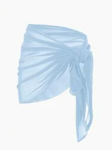 Swim Basics Pareo falda de unicolor con nudo lateral para mujer, ideal para vacaciones