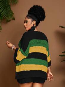 Maweii Plus Size Women V-Neck Hollow-Out Holiday Elegant 2 Pieces Set Winter Fall Autumn - Yellow - View 2