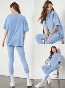 GLOWMODE 比马棉男女通用短袖圆领超大 T 恤日常休闲