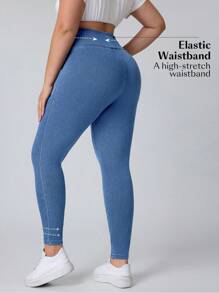 Flexra Quần Jeans Denim Co Giãn Lưng Cao Skinny Co Giãn Thường Ngày Đa Năng Cho Nữ Cỡ Lớn - Rửa nhẹ - Xem 2