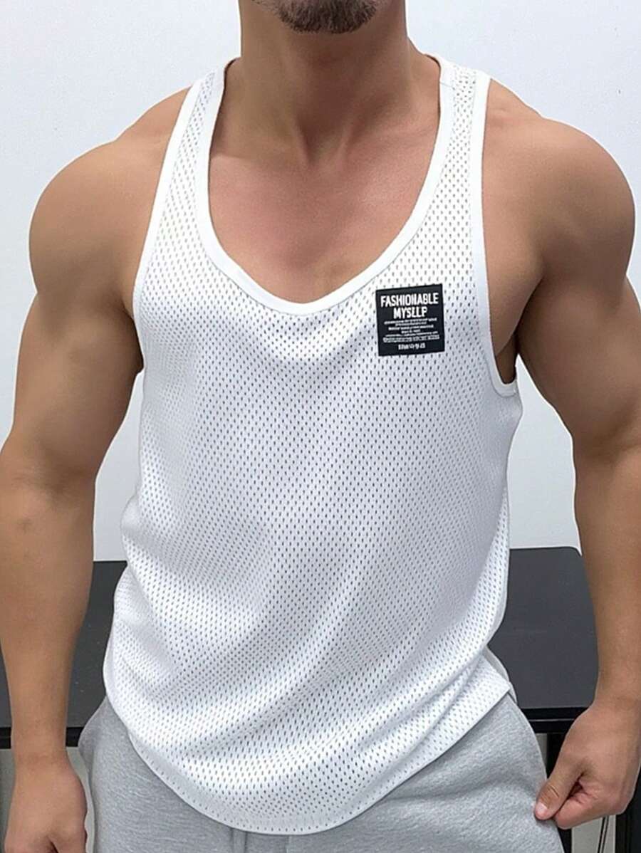 Manfinity Homme Men's Letter Graphic Casual Versatile Tank Top - White - View 1