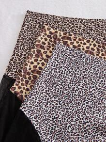 3pcs/Pack Plus Size Women Leopard Print Comfy Boxers