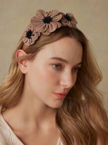 MOTF PREMIUM VERSATILE FLOWER DECOR HEADBAND HAIRBAND HAIR HOOP - Coffee - View 7
