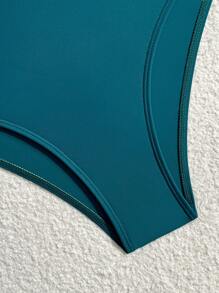 Swim Lushoire 2pcs/Set Solid Color Criss-Cross Print Bikini Set, Elegant Fashion Swimwear For Summer Beach Vacation - Multicolor - View 3