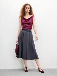 CUCCOO BIZCHIC 女士方头 T 型带休闲平底凉鞋，简约时尚，露跟，适合夏季度假、休闲和通勤穿着 - 酒紅色 - 查看 10