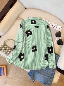 SHEIN LUNE Camicia di moda da donna con stampa, adatta per l'estate