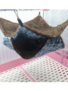 1 buah Hammock Tidur Gantung Hangat Dua Lapis yang Dapat Dilepas dengan Motif Kelinci & Stroberi Kartun Lembut, Cocok untuk Hamster, Sugar Glider, dan Hewan Peliharaan Kecil Lainnya yang Suka Memanjat, untuk Bermain & Tidur, Tersedia Berbagai Pilihan Warna dan Ukuran untuk Musim Gugur/Dingin - MultiWarna - View 5