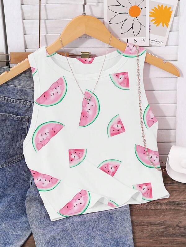 Summer Refreshing Watermelon Digital Print Vest