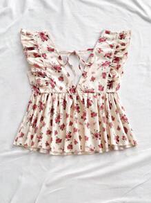 Soleia 女式复古花卉印花 V 领宽松波西米亚风海滩衬衫，适合夏季度假、音乐节装扮