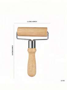 Rodillo de madera y rodillo para masa, paleta de harina manual para hacer envolturas de empanadillas y hornear - Beis - Ver 5