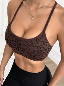 Easithlete 无缝全身印花工字背运动细肩带文胸